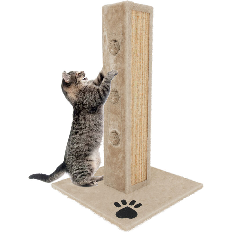 foto del prodotto bricozone albero per gatto con graffiatoio cuccia giocattolo gatti parco giochi tiragraffi in sisal naturale 80 x 45 x 45 cm colore beige dixie