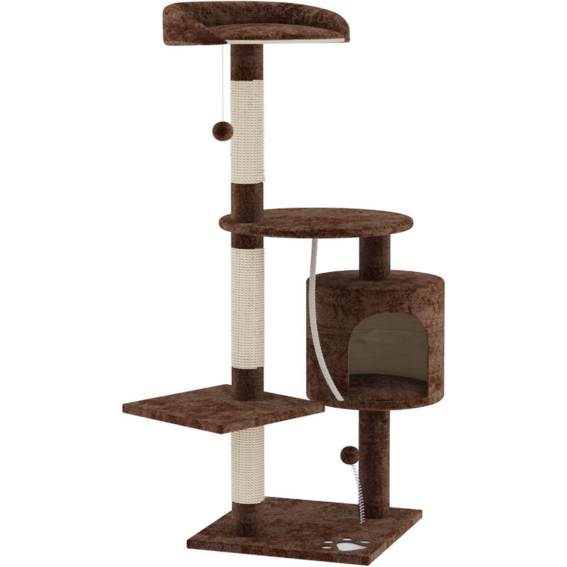 foto del prodotto bricozone albero per gatto con graffiatoio cuccia giocattolo gatti parco giochi tiragraffi in sisal naturale