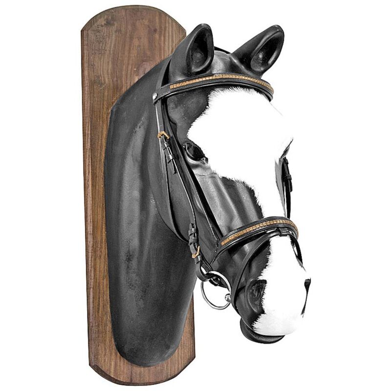 immagine 0 del prodotto briglia inglese decorata con clincher color ottone completa di redini in gomma pony, marrone chiaro cognac