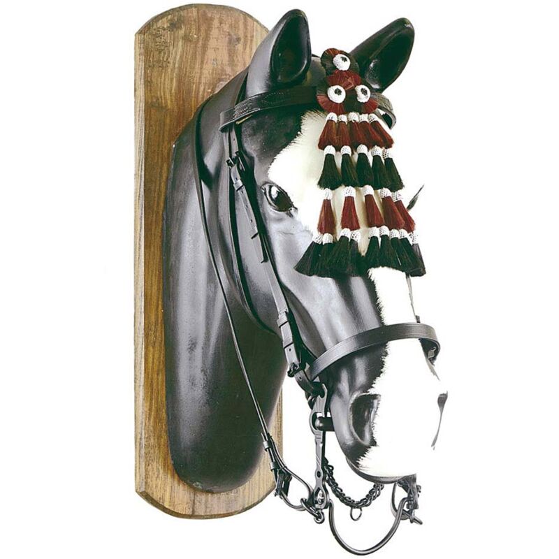 foto del prodotto briglia vaquera completa di redini e mosquero in crine - marrone