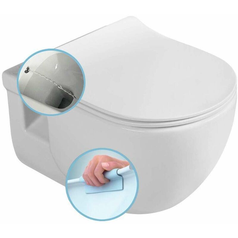 foto del prodotto brilla wc sospeso con doccetta bidet, rimless, bianco 100612 sapho