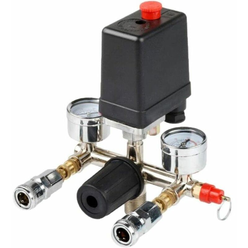 foto del prodotto briller lablanc pressostato per compressore d aria, pressostato trifase, valvola di controllo con regolatore dell aria, valvola di sicurezza e