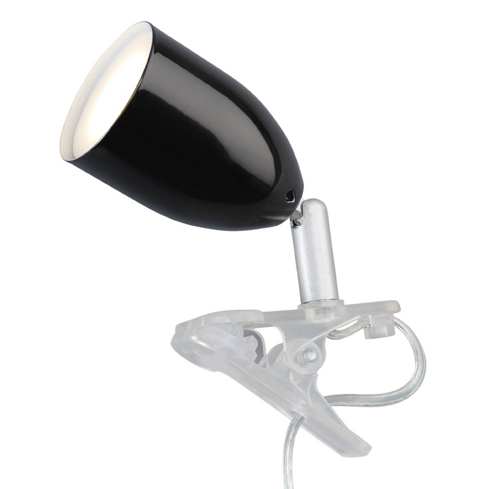 foto del prodotto brilliant moderna lampada led a morsetto leo in nero