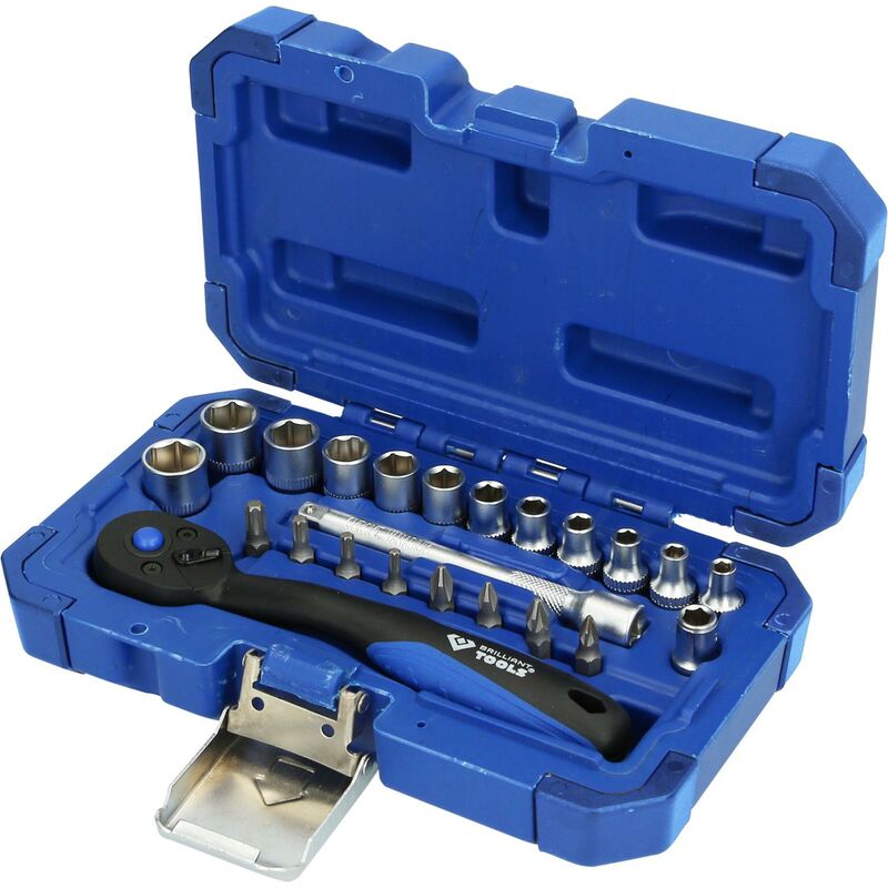 foto del prodotto brilliant tools serie di chiavi a bussola 1 4 , 23 pz