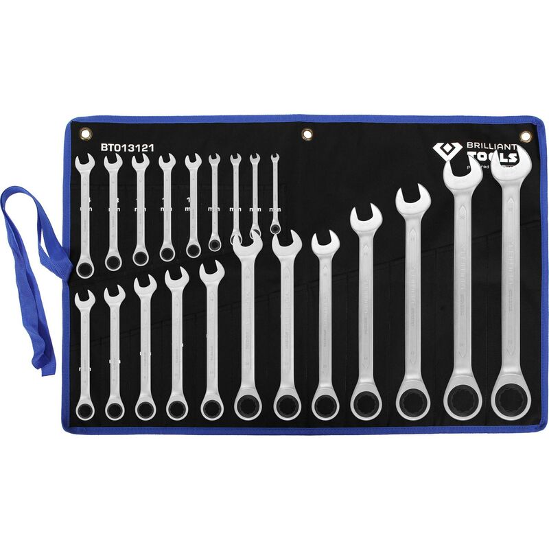 foto del prodotto brilliant tools serie di chiavi a cricco, 21 pz, 6 32 mm