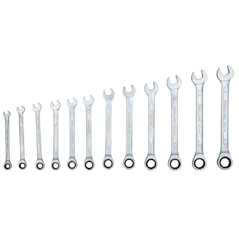 foto del prodotto brilliant tools set di chiavi a cricchetto, da 8 a 19 mm, 12 pezzi