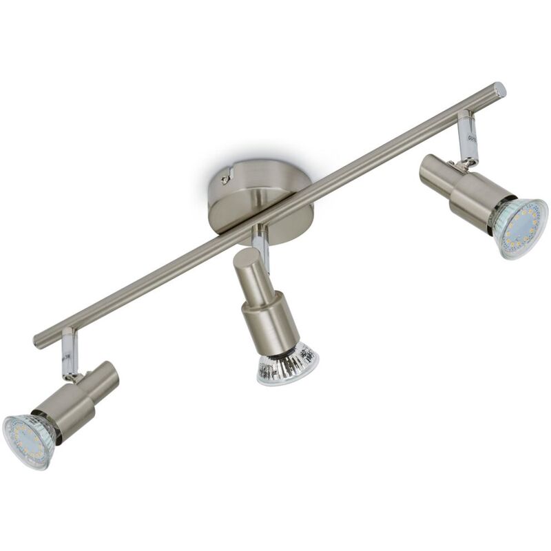foto del prodotto brilo faretto led per soffitto orientabile e inclinabile 3xgu10 9w nichel opaco ner