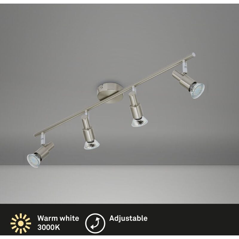 foto del prodotto brilo faretto led per soffitto orientabile e inclinabile 4xgu10 12w nichel opaco ner