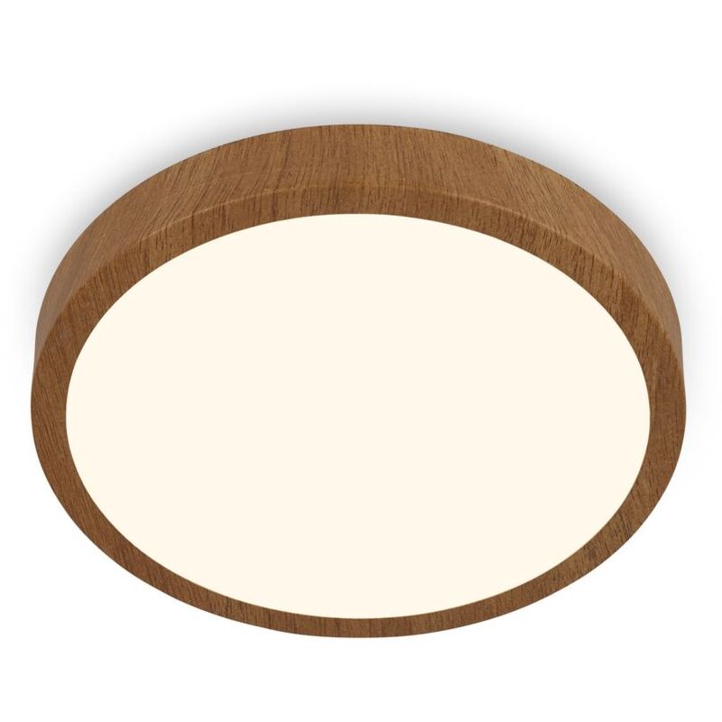 foto del prodotto brilo lampada da soffitto led lampada da soffitto lampada da incasso bianco caldo effetto legno 24w 38cm ner