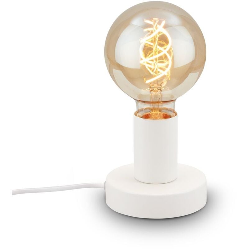 foto del prodotto brilo lampada da tavolo ner leuchten teepu, 10 w, ip20, bianca, metallo, esclusa 1 lampadina e27, 10 cm