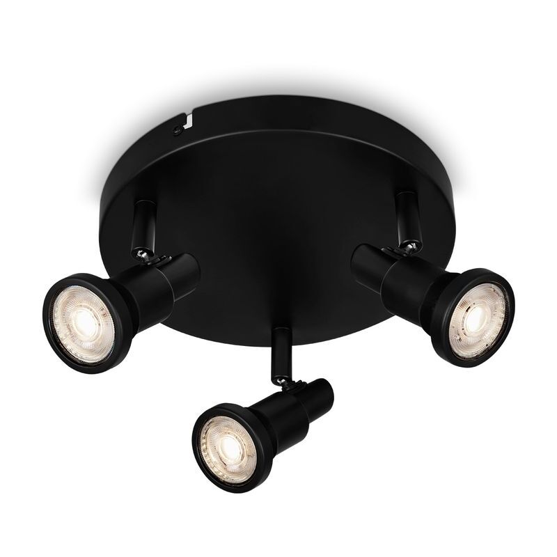 foto del prodotto brilo lampade ner lampada da soffitto a led per bagno, regolabile, lampada da soffitto a led per bagno, ip44, colore della luce bianco caldo,