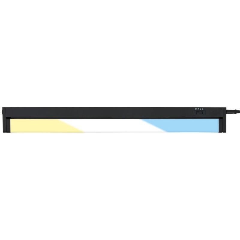 foto del prodotto brilo ner luce sottopensile led orientabile, luce sottopensile cct per cucina, temperatura di colore regolabile, luce per armadi, nero, 54,5 cm