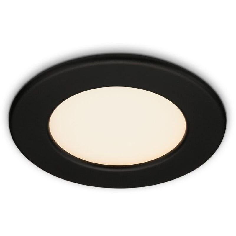 foto del prodotto briloner apparecchio da incasso led, lampada da incasso led, lampada da soffitto 6 watt, 650 lumen, 3.000 kelvin, ip44, nero opaco, 115x30mm dxh 