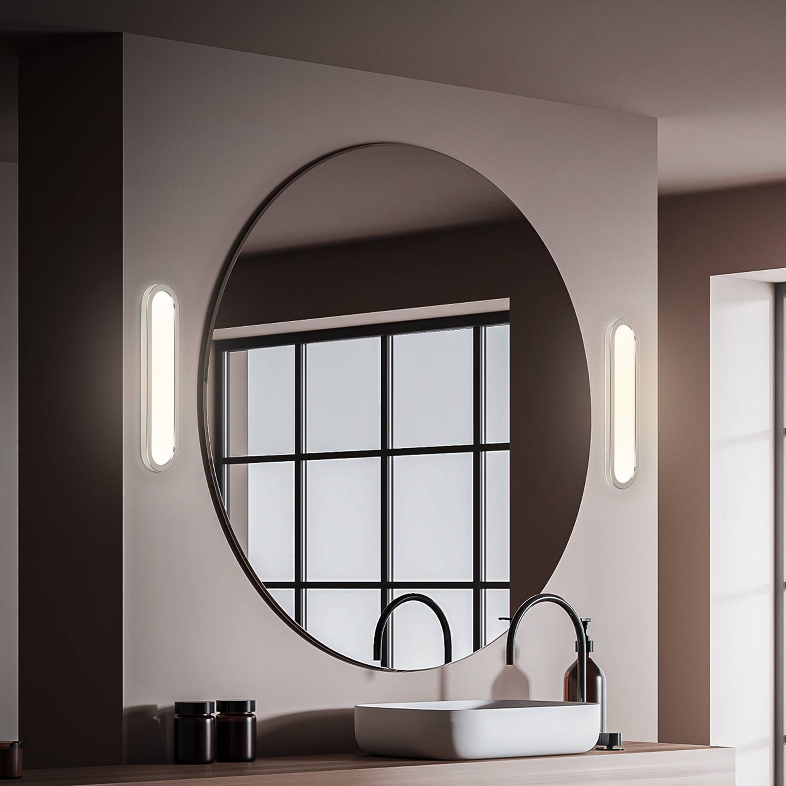 foto del prodotto briloner applique led per il bagno pil, cromato, larghezza 35 cm, plastica