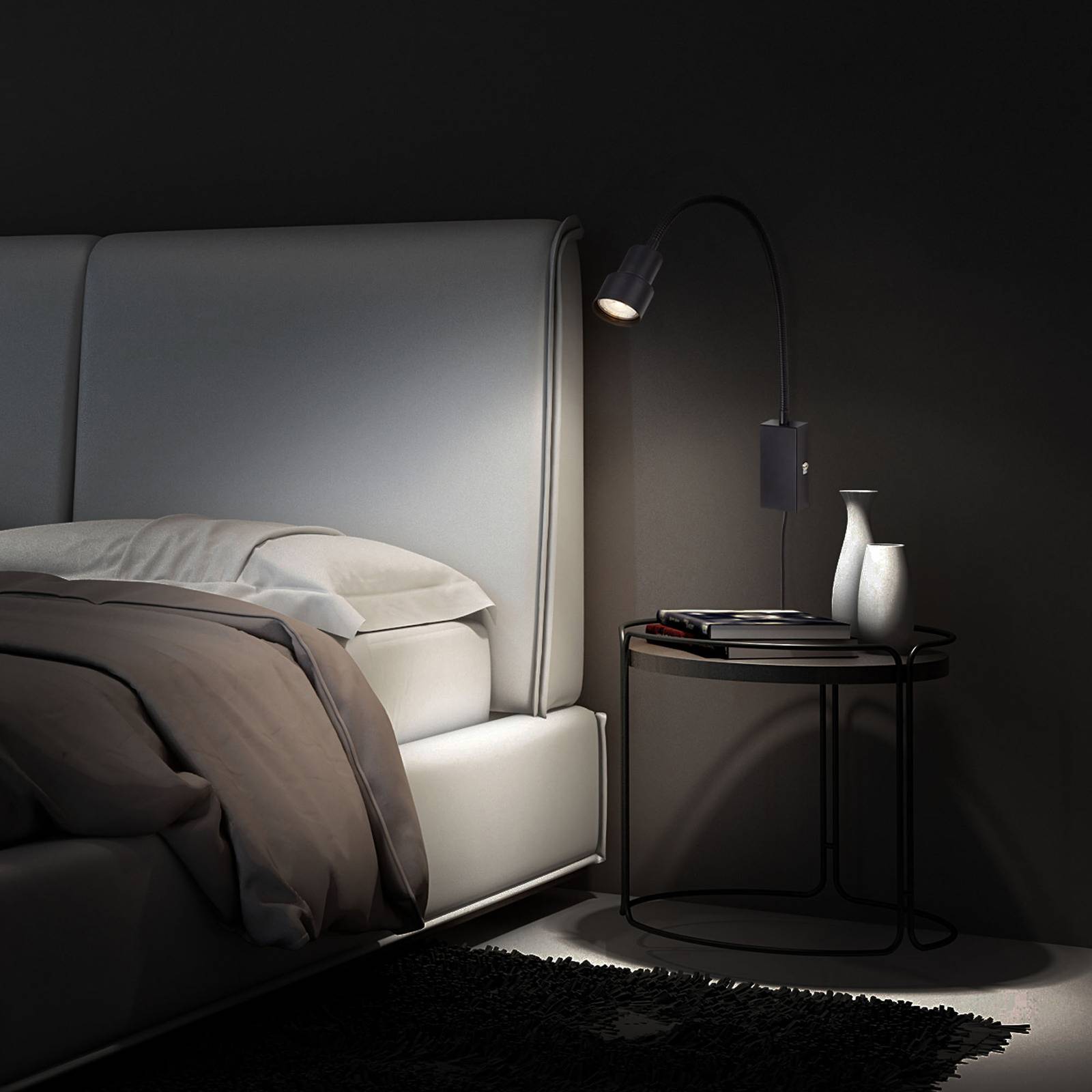 foto del prodotto briloner applique led tusi con braccio flex, nero