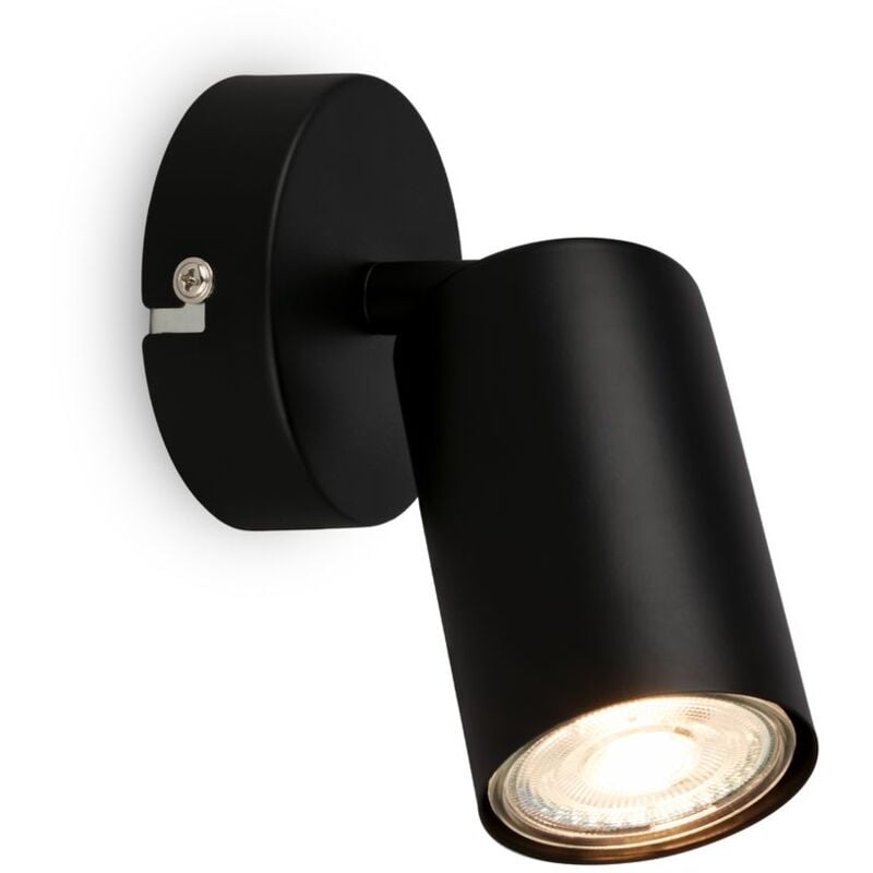 foto del prodotto briloner applique orientabile, accensione spegnimento tramite interruttore a parete, nero