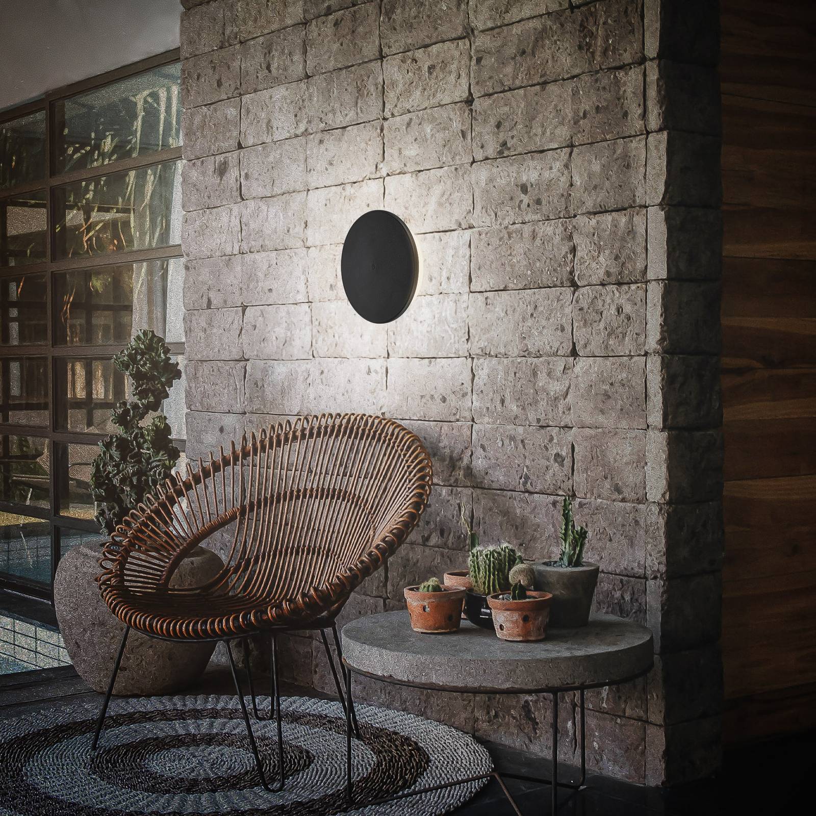 foto del prodotto briloner aurora led applique da esterno, nero, touch dimmer, ip54