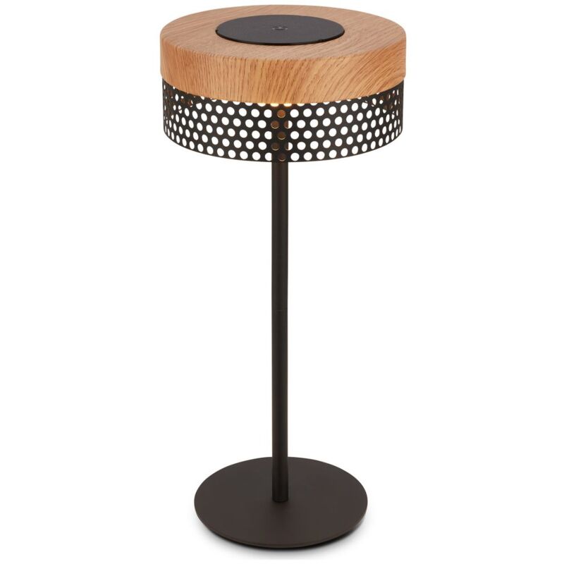 foto del prodotto briloner booha lampada da tavolo led senza fili ip44, dimmerabile, touch, batteria ricaricabile, protezione dagli spruzzi d acqua, nero legno, 16 x