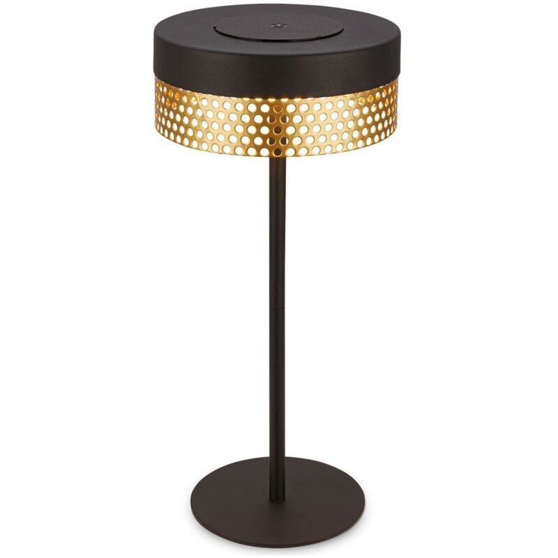 foto del prodotto briloner booha lampada da tavolo led senza fili ip44, dimmerabile, touch, batteria ricaricabile, protezione dagli spruzzi d acqua, nero oro, 16 x 35