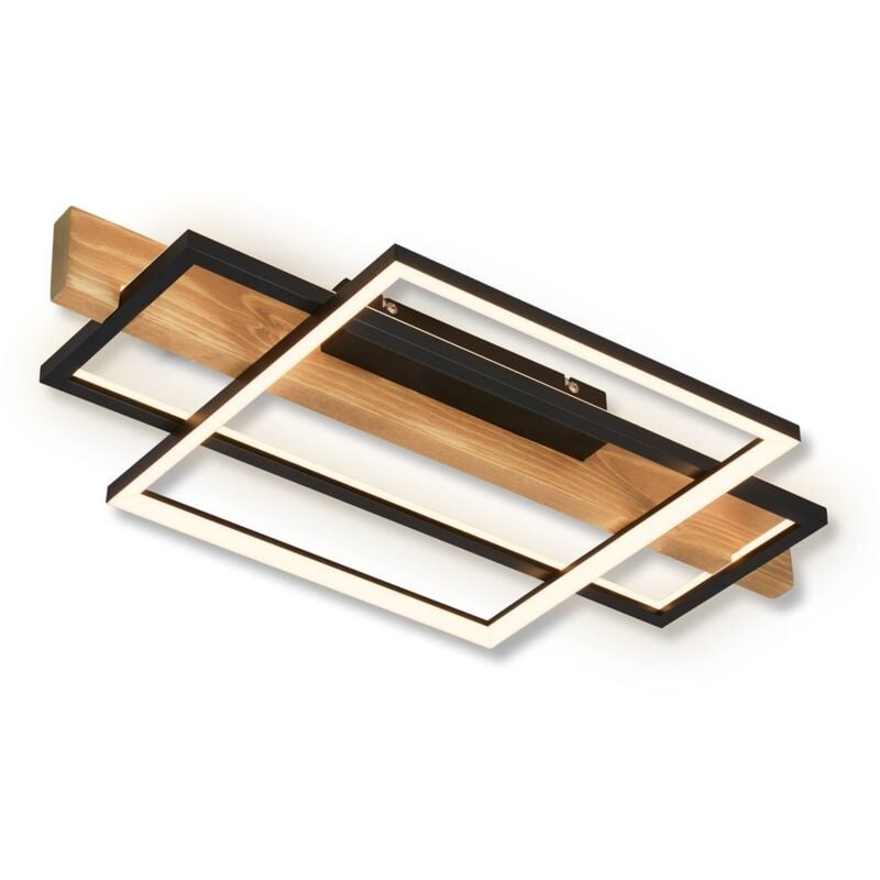 foto del prodotto briloner cadre led lampada da soffitto, retroilluminata, decorazione in legno, nero legno