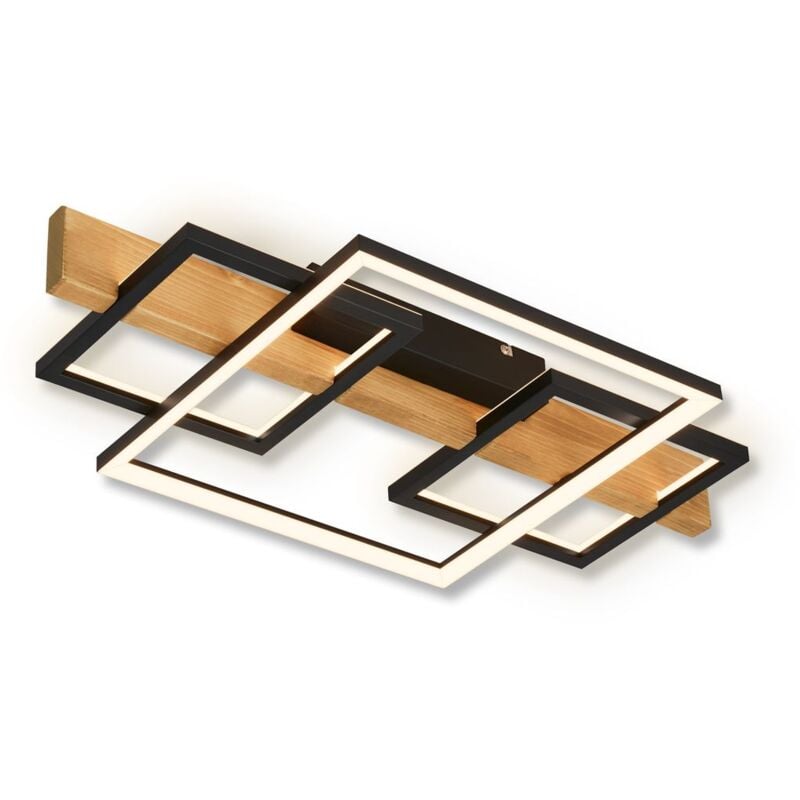 foto del prodotto briloner cadre led lampada da soffitto, retroilluminazione, decoro in legno, legno nero
