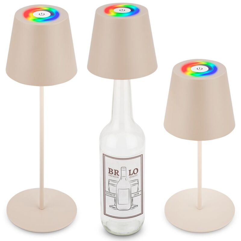 foto del prodotto briloner calida 3 in 1 rgbw lampada da tavolo senza fili ip44, dimmerabile, touch, beige