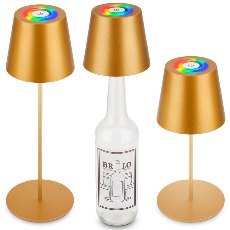 foto del prodotto briloner calida 3 in 1 rgbw led lampada da tavolo senza fili ip44, dimmerabile, touch, oro