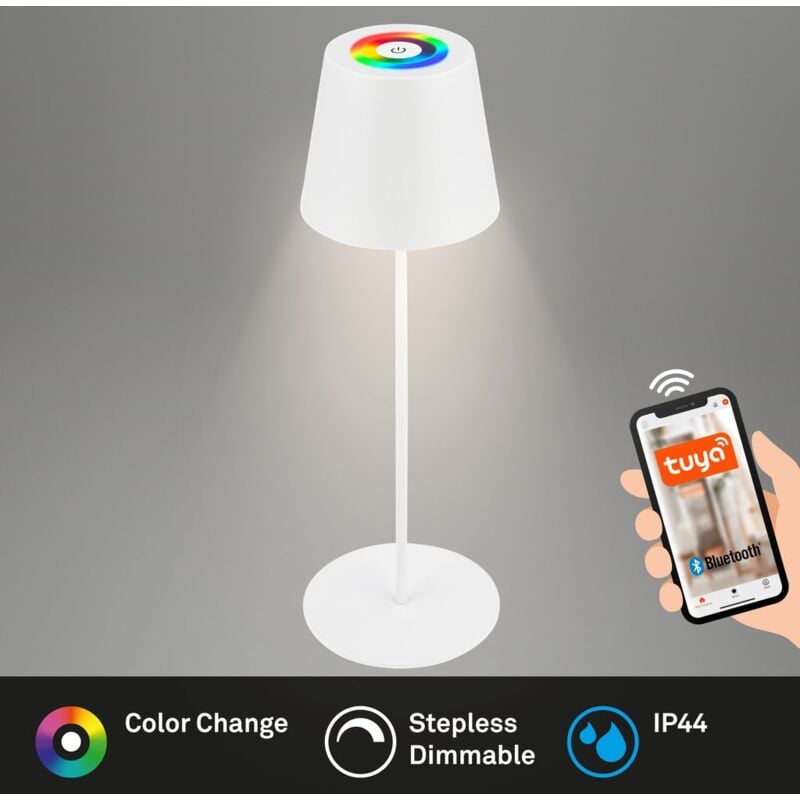 foto del prodotto briloner coloris led lampada da tavolo smart wireless, controllo tramite app, dimmerabile, bianco
