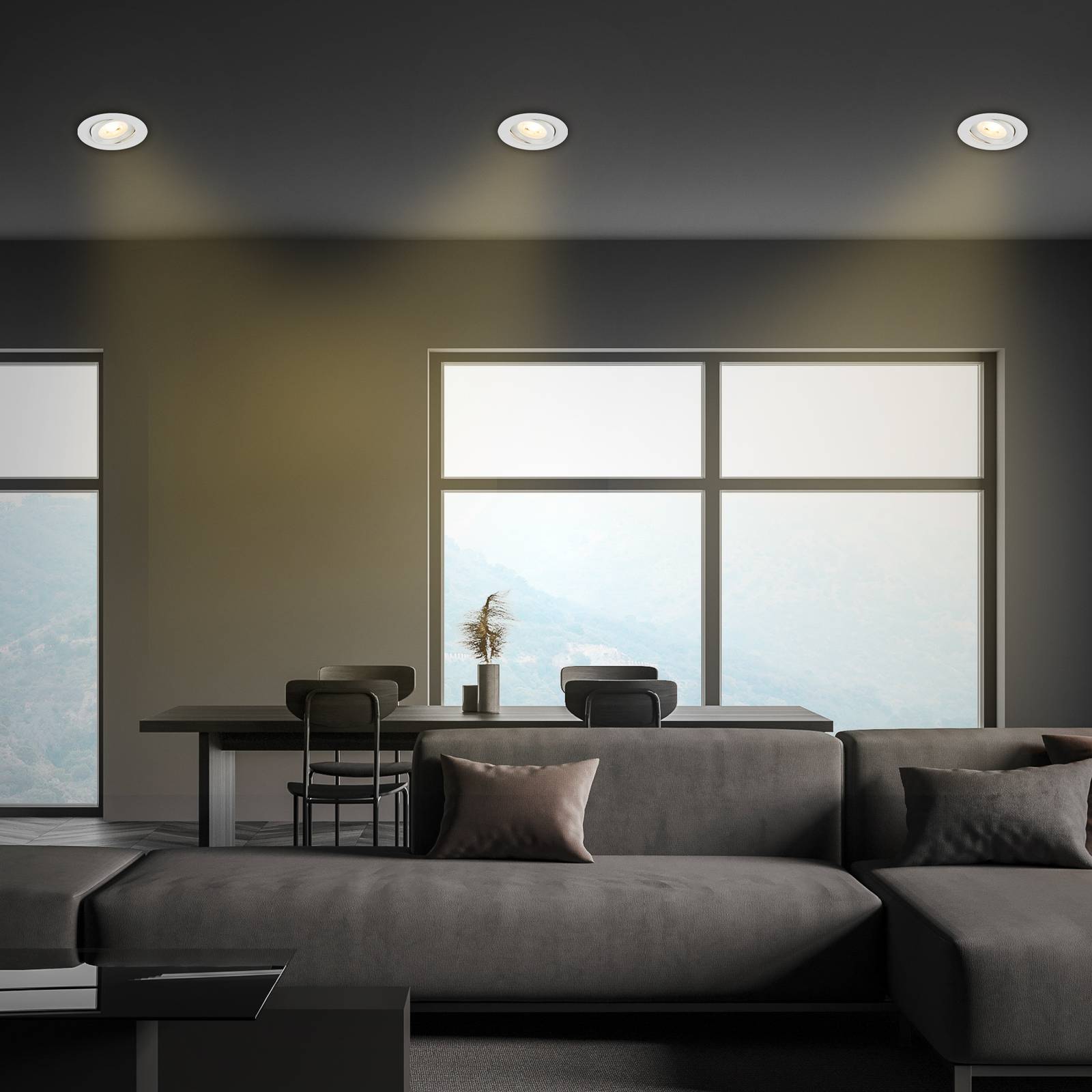 foto del prodotto briloner desi luci da incasso a led, cromo opaco, 9cm, dimmerabile, 3000k