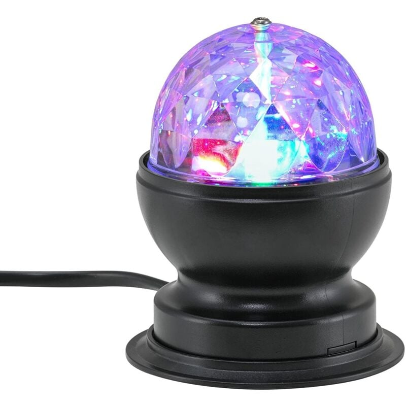 foto del prodotto briloner disco light lampada led girevole multicolor 3 watt rgb diametro 8,80cm nera
