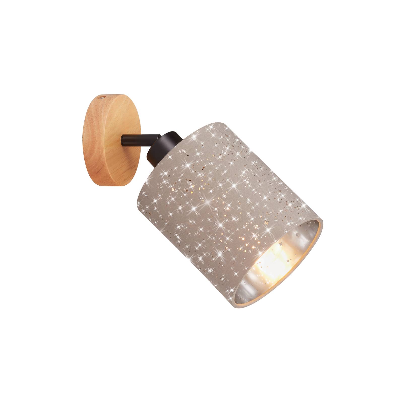foto del prodotto briloner faretto da parete stofa, stelle, talpa, 1 luce