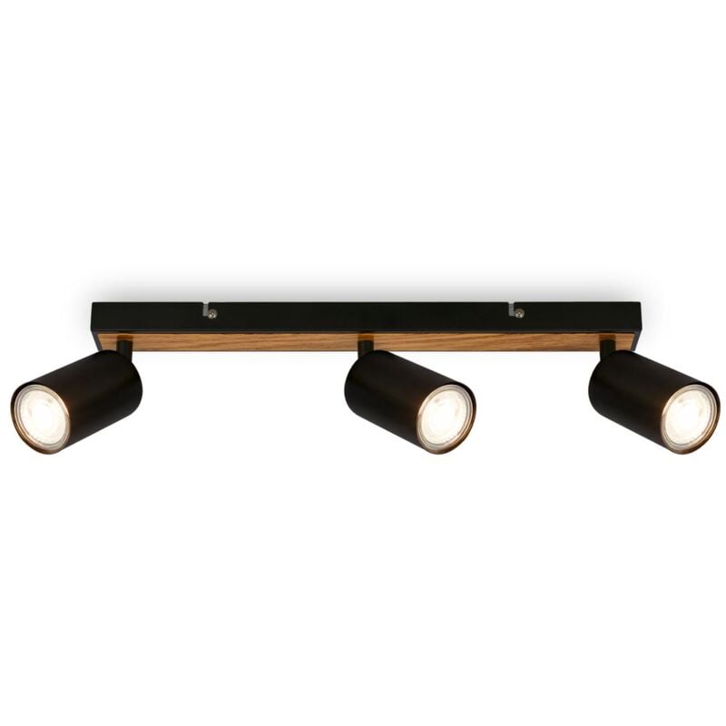 foto del prodotto briloner faretto da soffitto tib, orientabile, accensione spegnimento tramite interruttore a parete, legno nero