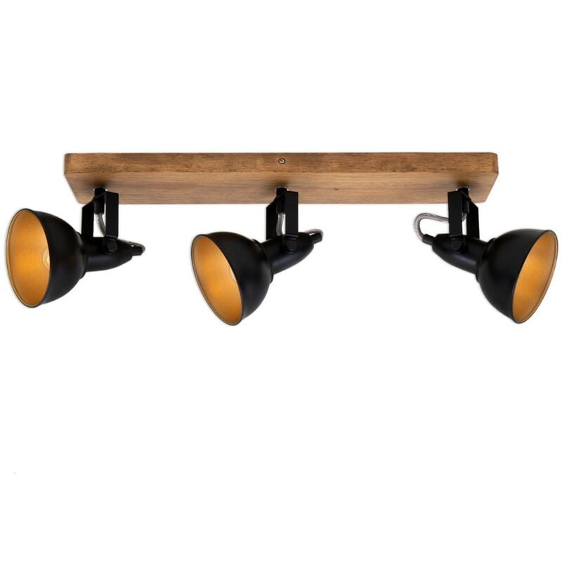 foto del prodotto briloner faretto lampada da soffitto faretti orientabili 3xe14 25w nero oro