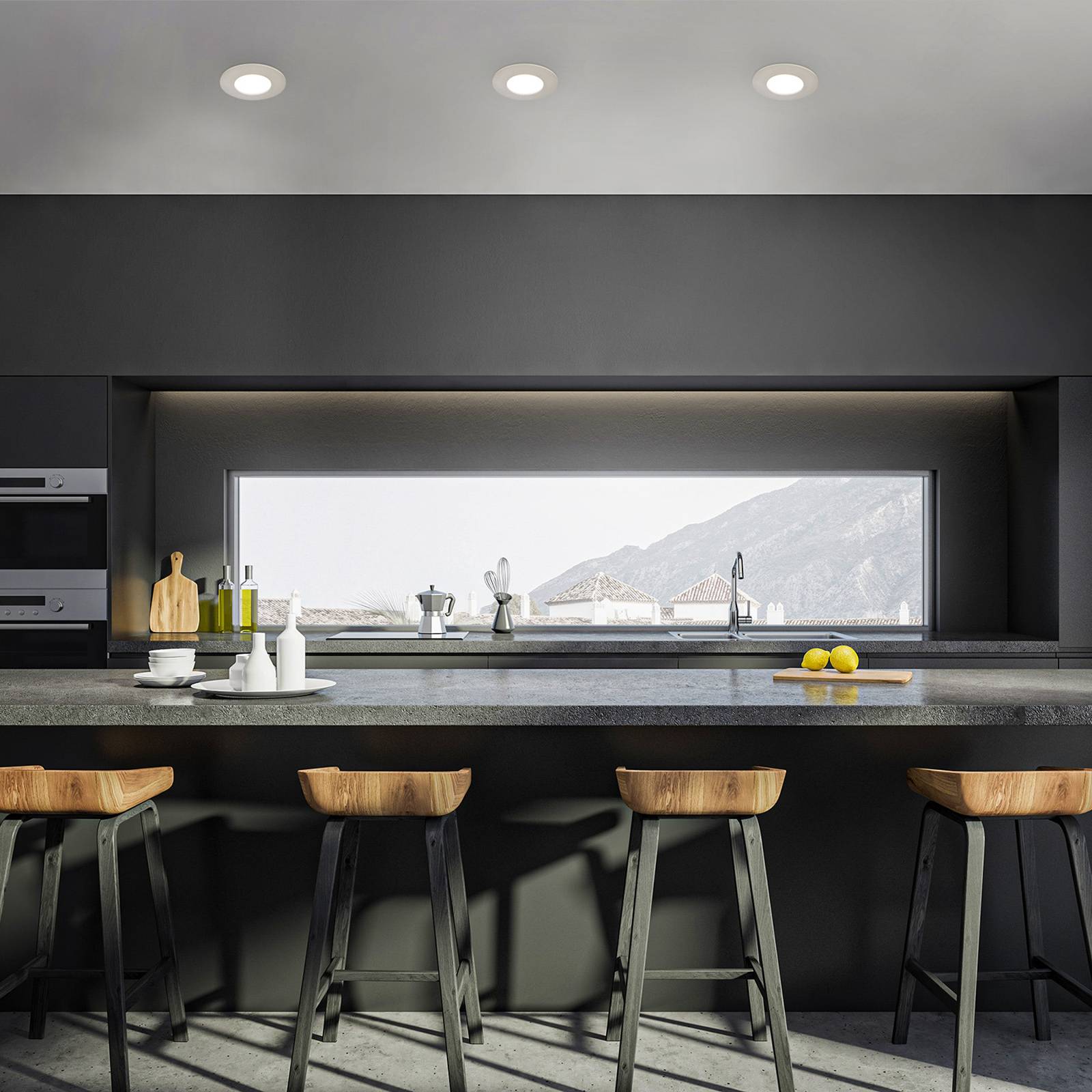 foto del prodotto briloner faretto led da incasso 7598 set 3x cts nichel