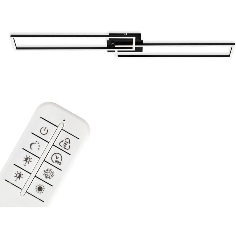 foto del prodotto briloner frame lampada da soffitto a led, telecomando, dimmerabile, controllo della temperatura del colore cct, orientabile, nero, 110 x 24,8 x 7,8