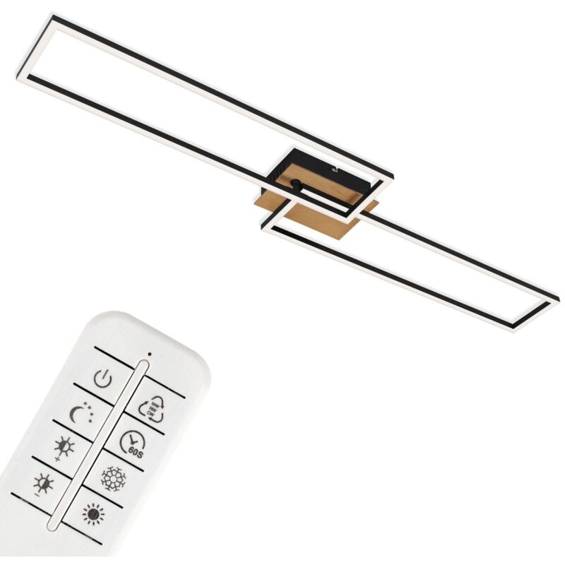 foto del prodotto briloner frame lampada da soffitto a led, telecomando, dimmerabile, controllo della temperatura del colore cct, orientabile, nero, 110 x 24,8 x 8,5