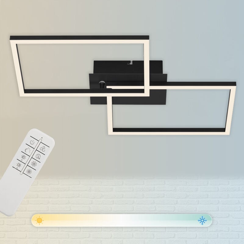 foto del prodotto briloner frame lampada da soffitto a led, telecomando, dimmerabile, controllo della temperatura del colore cct, orientabile, nero, 50 x 38,8 x 7,8