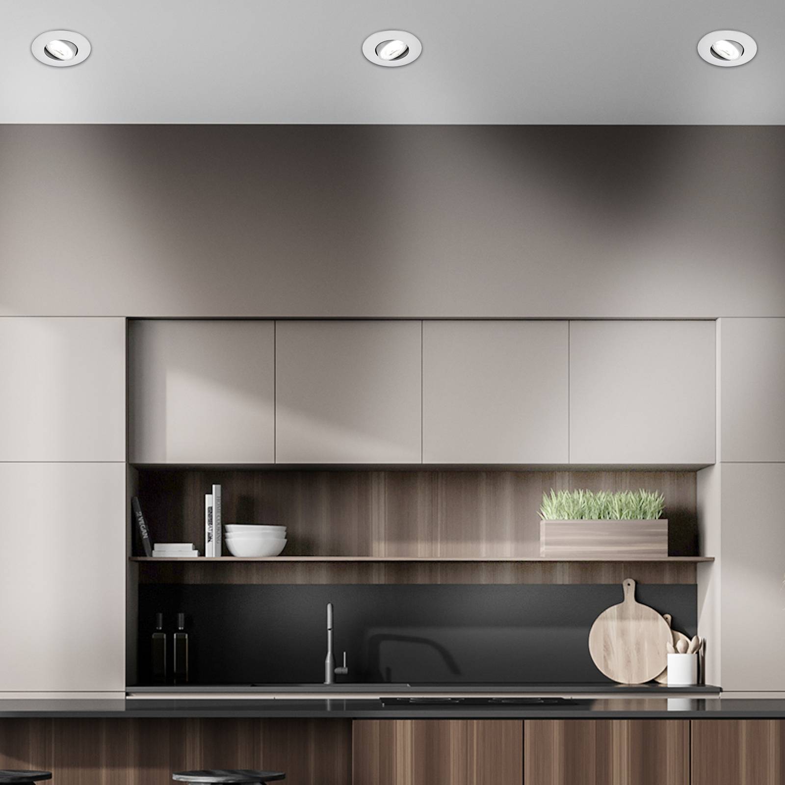 foto del prodotto briloner kulana a luci da incasso a led, cromo opaco, 4000k, set da 3