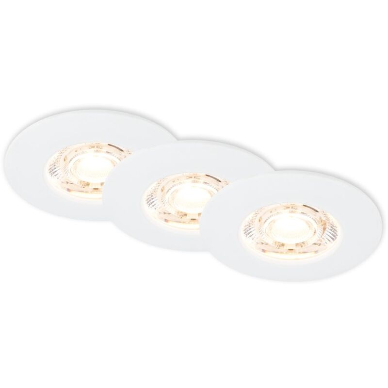 foto del prodotto briloner kulana mini faretti da incasso led per bagno, set da 3, protezione dagli spruzzi d acqua ip44, design piatto, luce bianca calda, bianco,