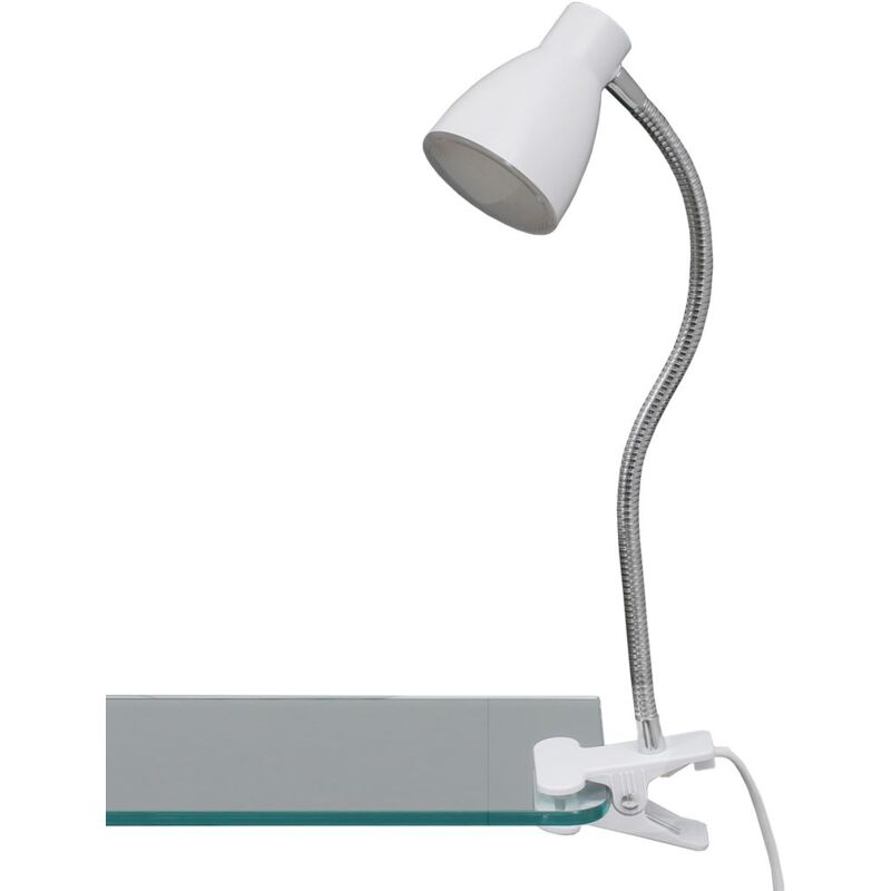 foto del prodotto briloner lampada a morsetto led flessibile interruttore a cavo 2,5 w bianco metallo plastica