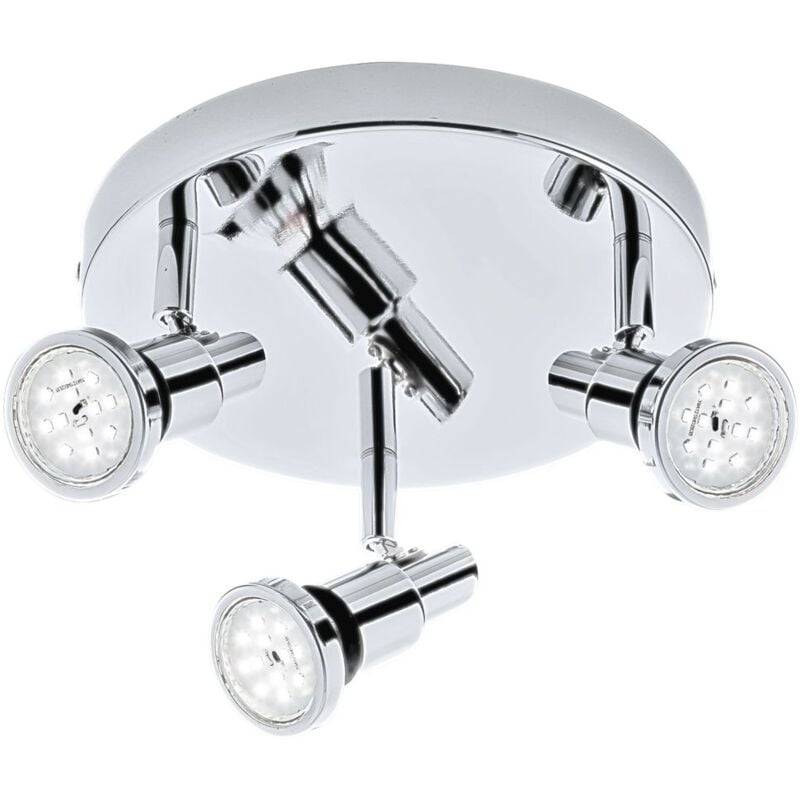 foto del prodotto briloner lampada da bagno a led faretto ip44 orientabile e inclinabile 3xgu10 14,4w 21cm