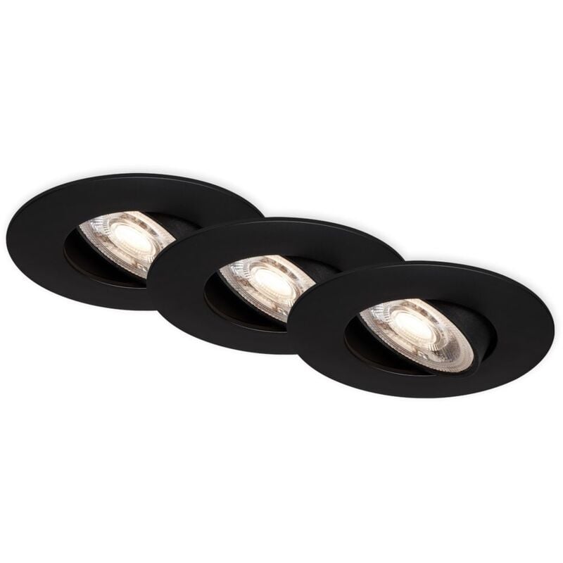 foto del prodotto briloner lampada da incasso a led 4,4 cm ip65 3x 4,9w 480lm nero