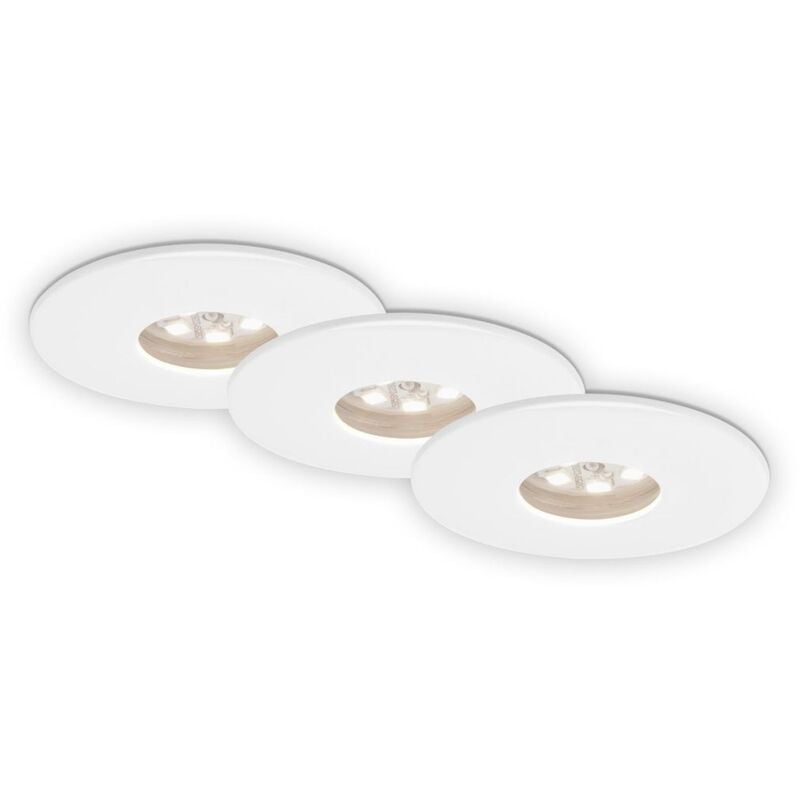 foto del prodotto briloner - lampada da incasso a led, set da 3, 1,8 w, 3000k, ip44, plastica bianca, 4,5 cm