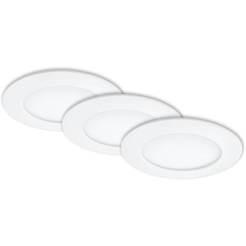 foto del prodotto briloner lampada da incasso a led, set da 3, 4000k 12cm 8w ip44 plastica bianca