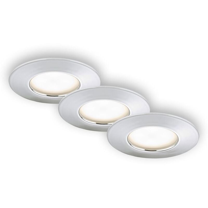 foto del prodotto briloner lampada da incasso a led set da 3 5w 3000k ip44 7,5 cm cromo plastica