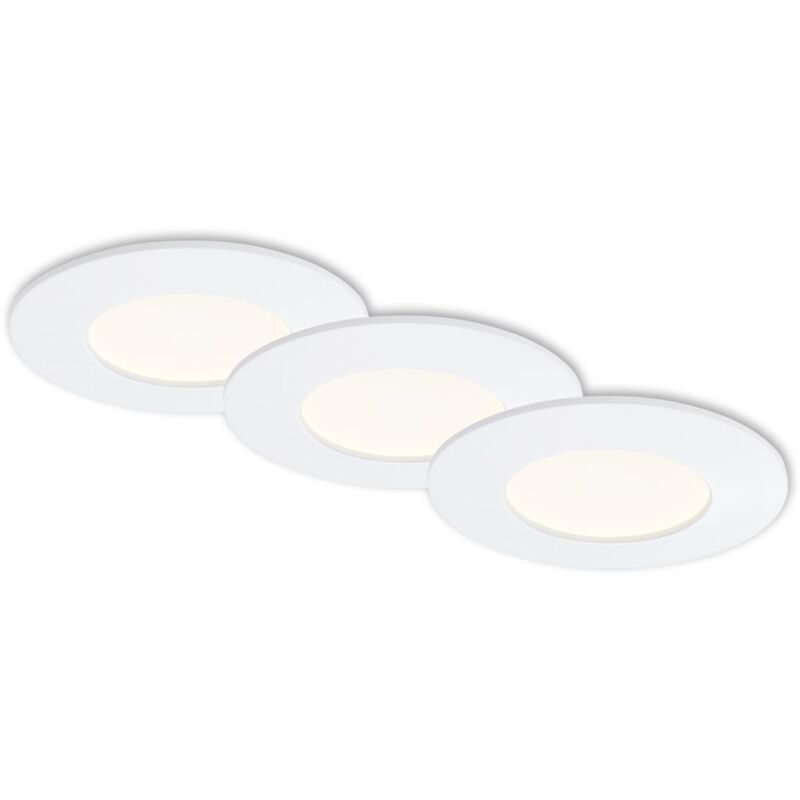 foto del prodotto briloner lampada da incasso led set da 3 4000k 8,5cm 8w ip44 plastica bianca