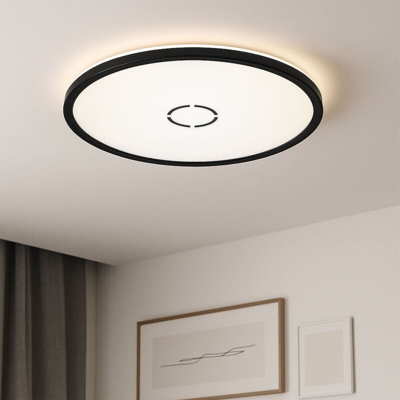 foto del prodotto briloner lampada da soffitto a led con retroilluminazione lampada da soggiorno nera luce da soffitto lampada da corridoio, plastica, 22w 3000lm