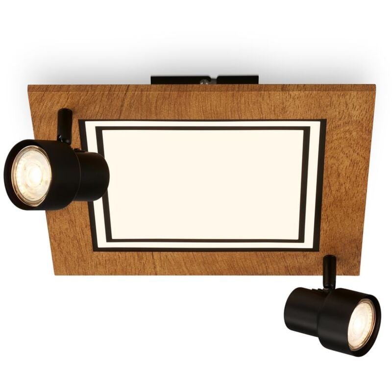 foto del prodotto briloner lampada da soffitto a led, nero colore legno, 2xgu10 led