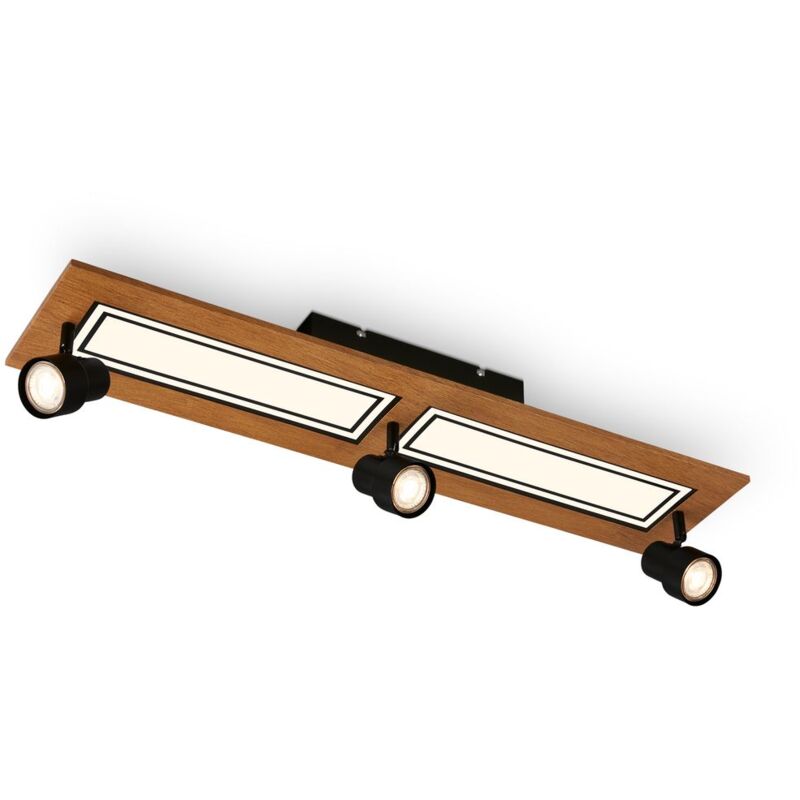 foto del prodotto briloner lampada da soffitto a led, nero colore legno, 3xgu10 led