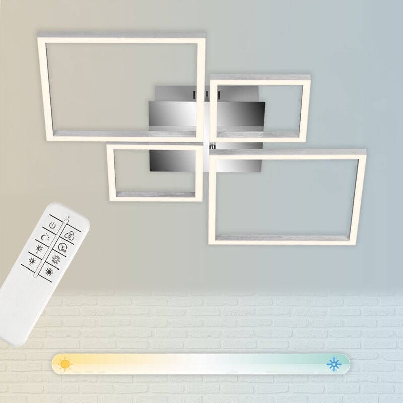 foto del prodotto briloner lampada da soffitto a led telecomando cct cromato 40w dimmerabile metallo